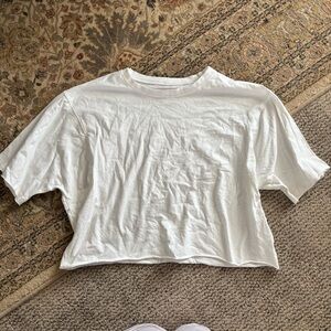 Women's White Cropped Tee | Size L